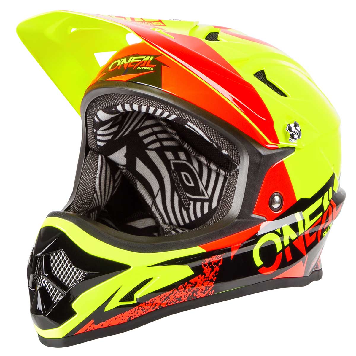 O'Neal Downhill-MTB Helm Backflip RL2 Burnout Schwarz/Hi-Viz Gelb/Orange