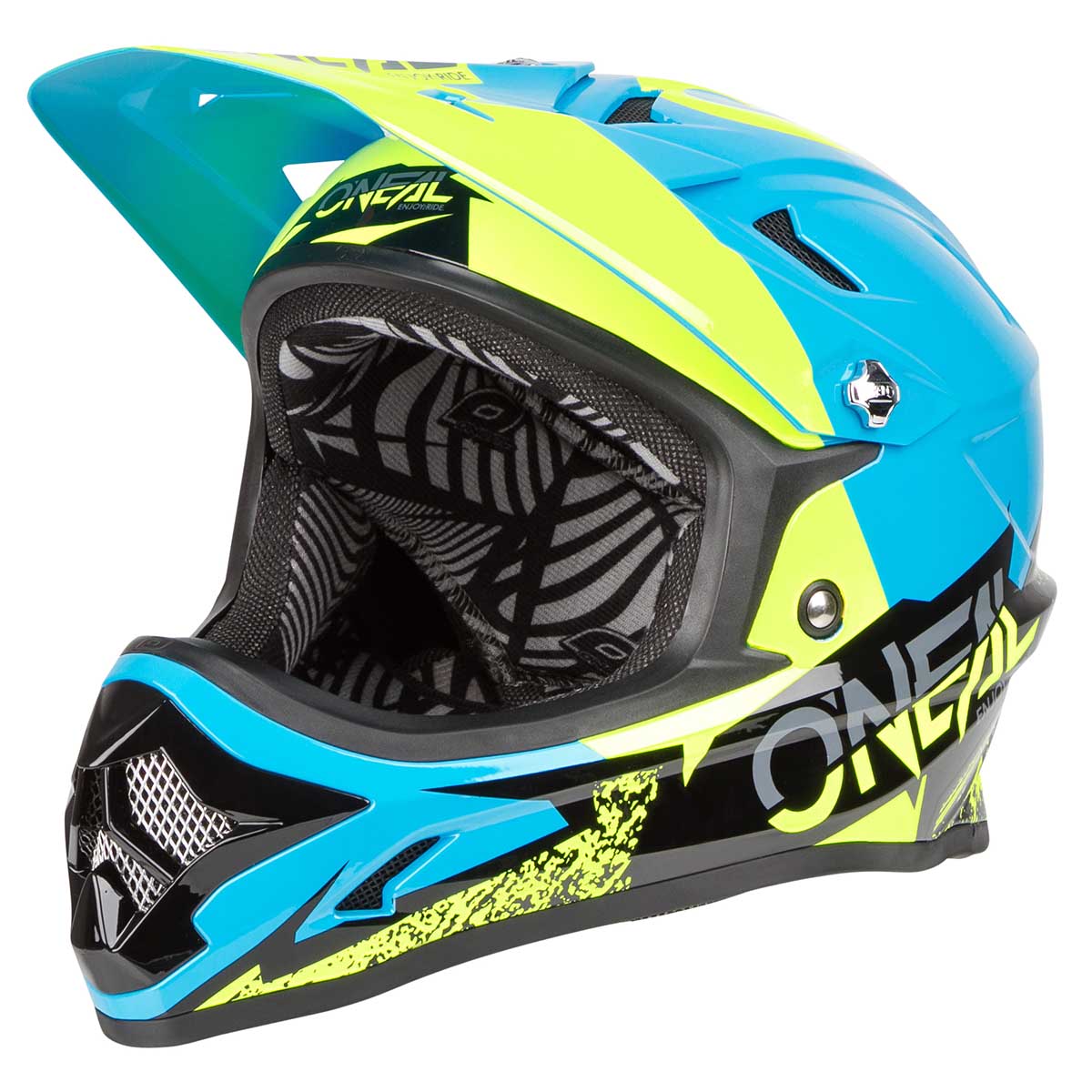 O'Neal Downhill MTB Helmet Backflip RL2 Burnout Black/Blue/Hi-Viz Yellow