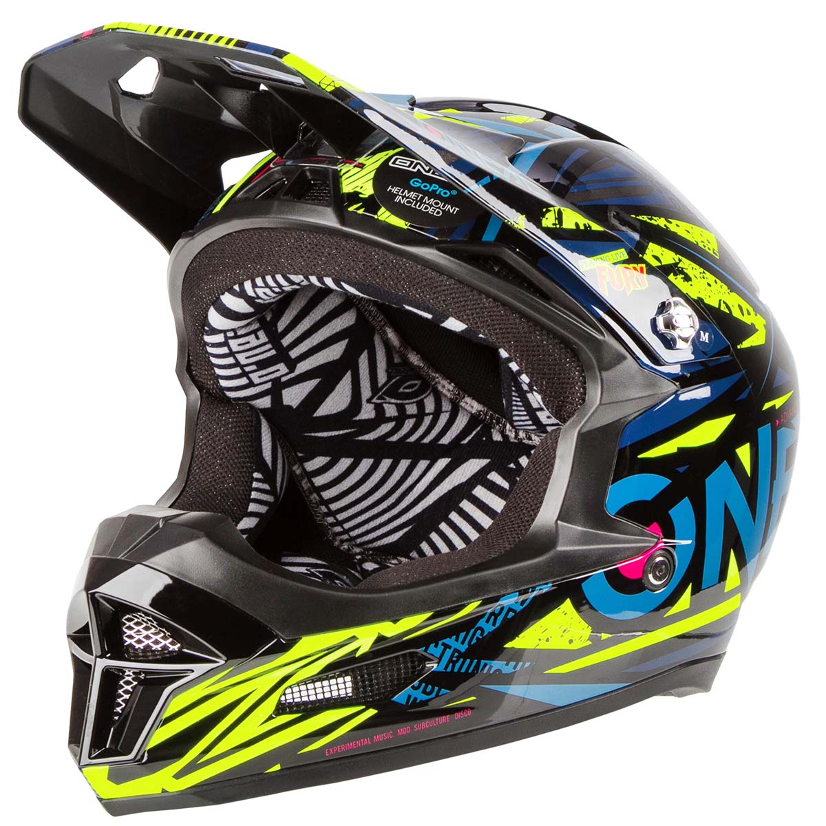 O'Neal Downhill MTB Helmet Fury RL Synthy - Blue/Hi-Viz Yellow