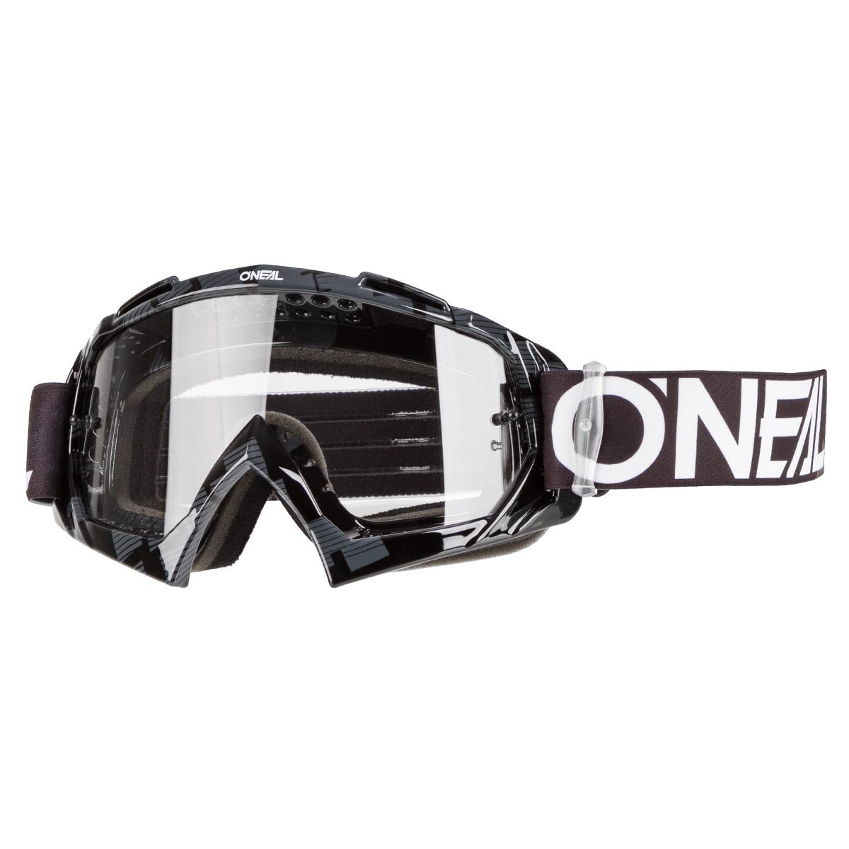 6023-323O Oneal B-20 Flat Clear Motocross Goggles Ruby Red White 