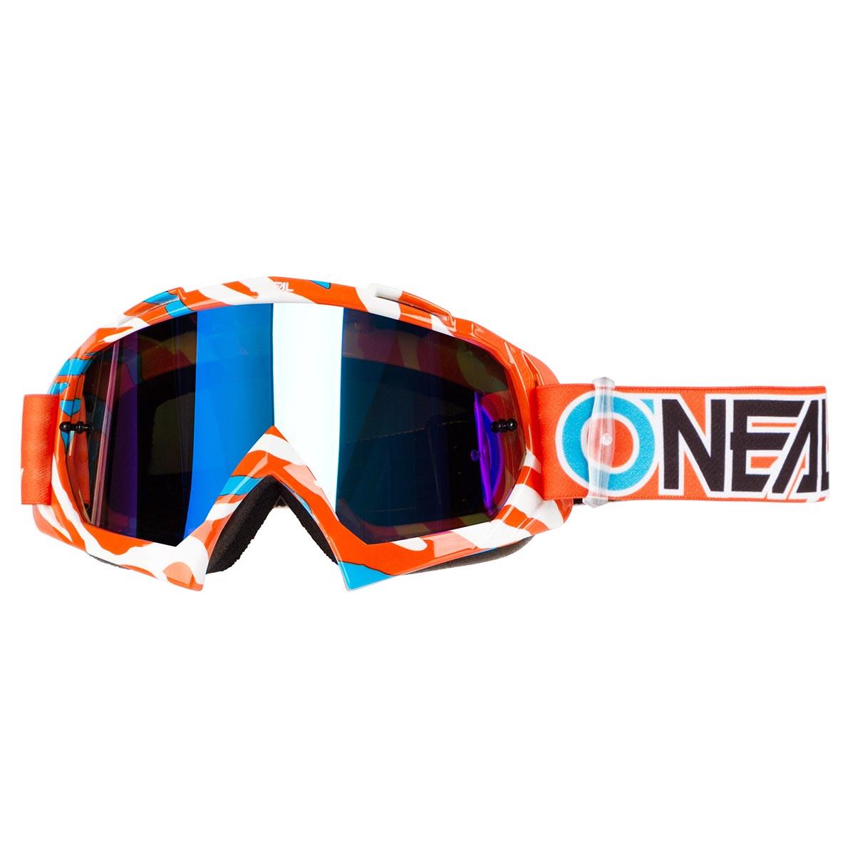 O'Neal MX Goggle B10 Stream Orange/Blue - Radium Anti-Fog