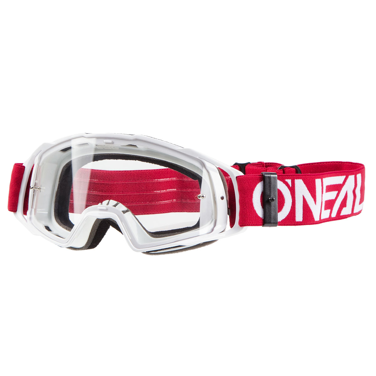 O'Neal Crossbrille B20 Flat Rubinrot/Weiß - Klar Anti-Fog