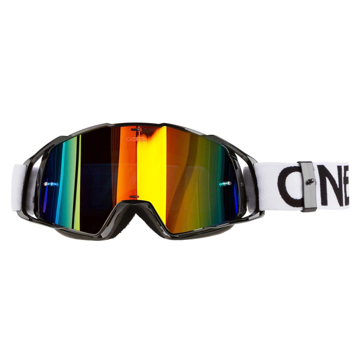 O'Neal Crossbrille B20 Flat Schwarz/Weiß - Radium Anti-Fog