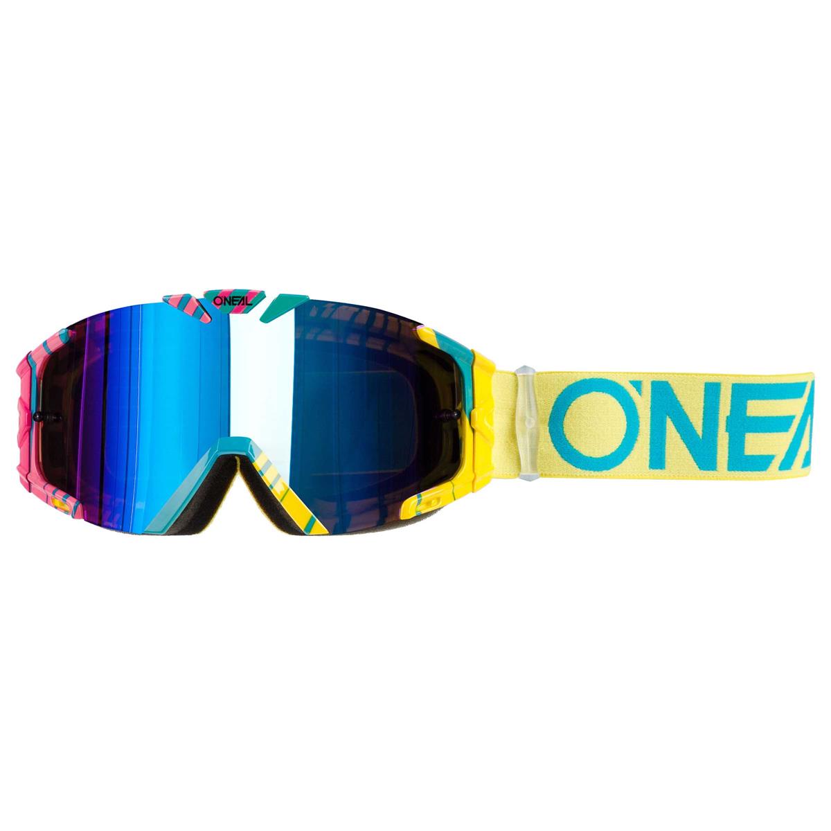 O'Neal MX Goggle B30 Duplex Pink/Blue/Hi-Viz - Radium Anti-Fog