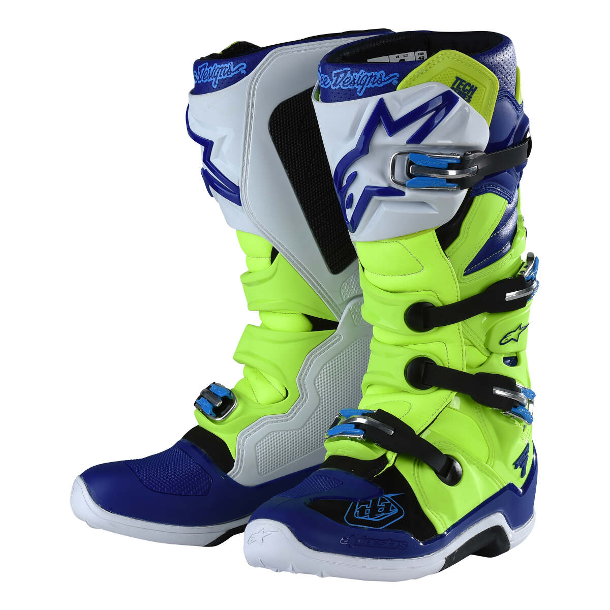 Troy Lee Designs Motocross-Stiefel Tech 7 Gelb Fluo/Blau/Weiß