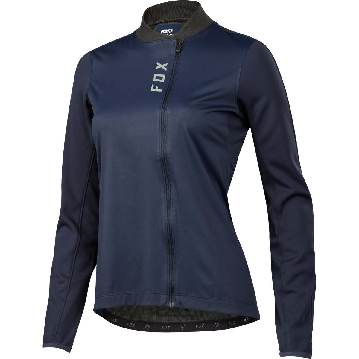 Fox Girls Full-Zip Trail Jersey Long Sleeve Attack Thermo Navy