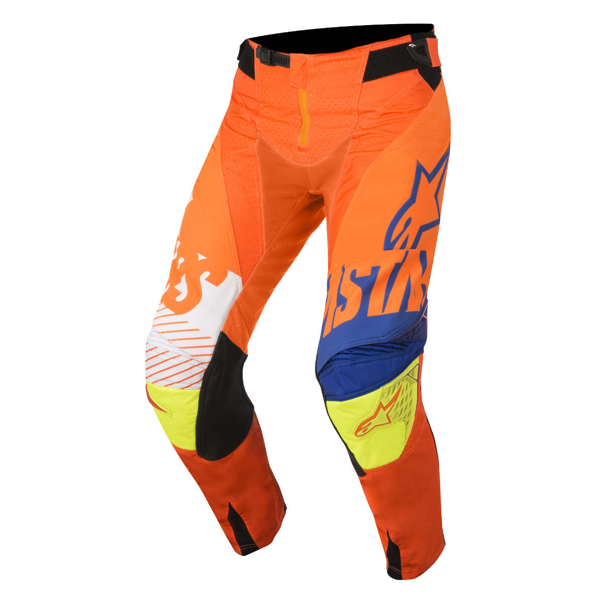 Alpinestars MX Pants Techstar Screamer - Orange Fluo/Blue/Yellow Fluo