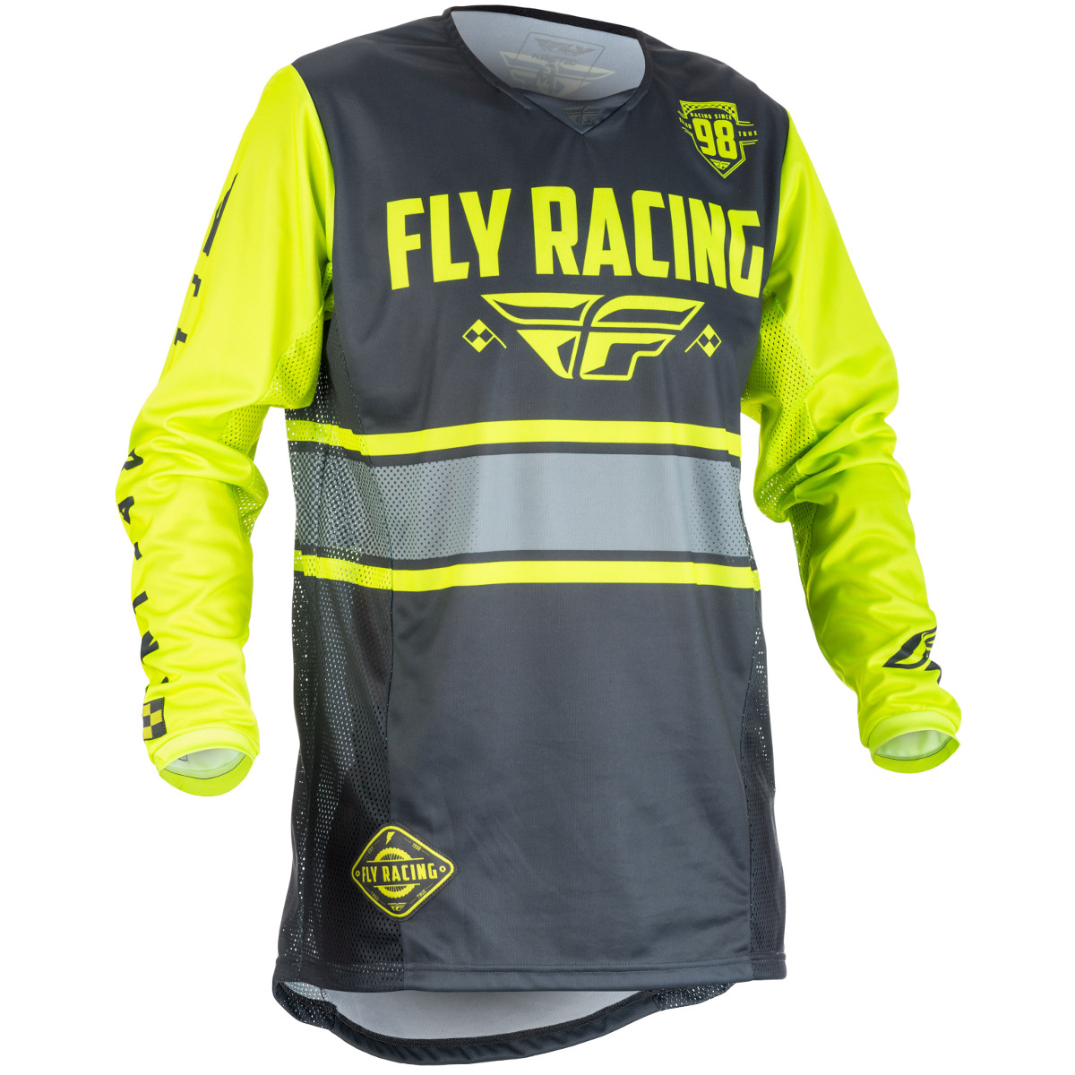 Fly Racing Kids Jersey Kinetic Era Grey/Hi-Vis