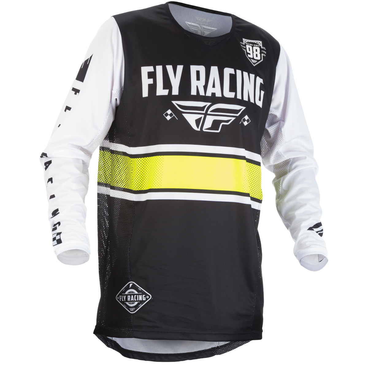 Fly Racing Jersey Kinetic Era Schwarz/Weiß