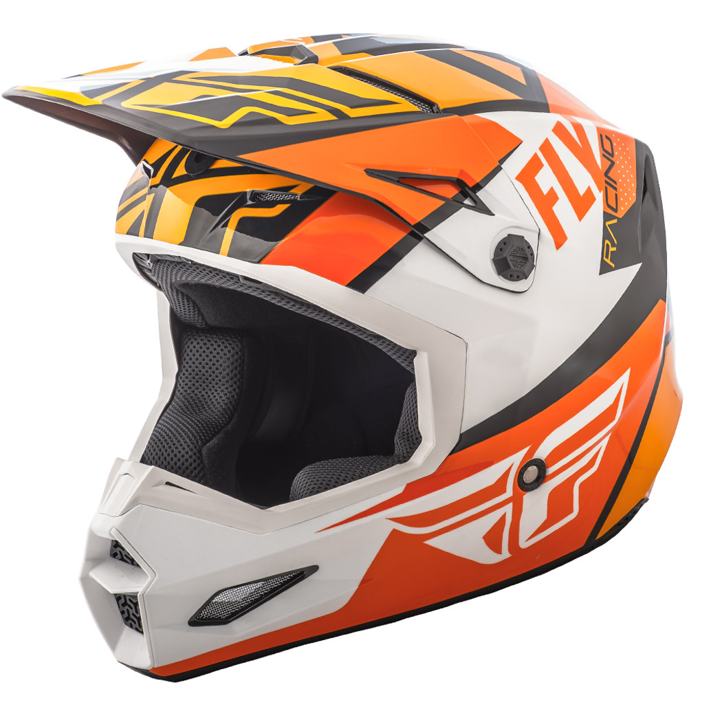Fly Racing Helm Elite Guild Orange/Weiß/Schwarz