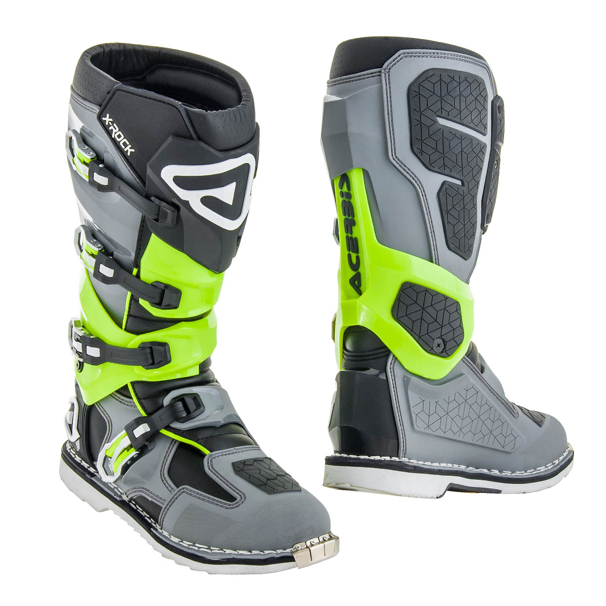 Acerbis MX Boots X-Rock Grey/Fluo Green