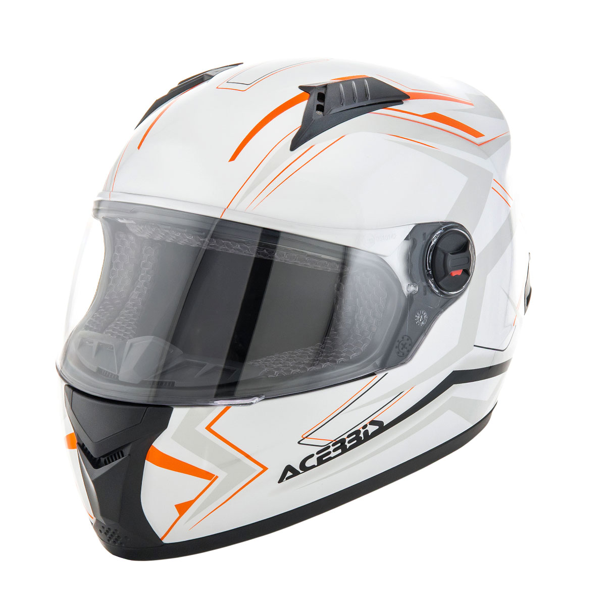 Acerbis Helm Full Face FS-807 Weiß/Fluo Orange