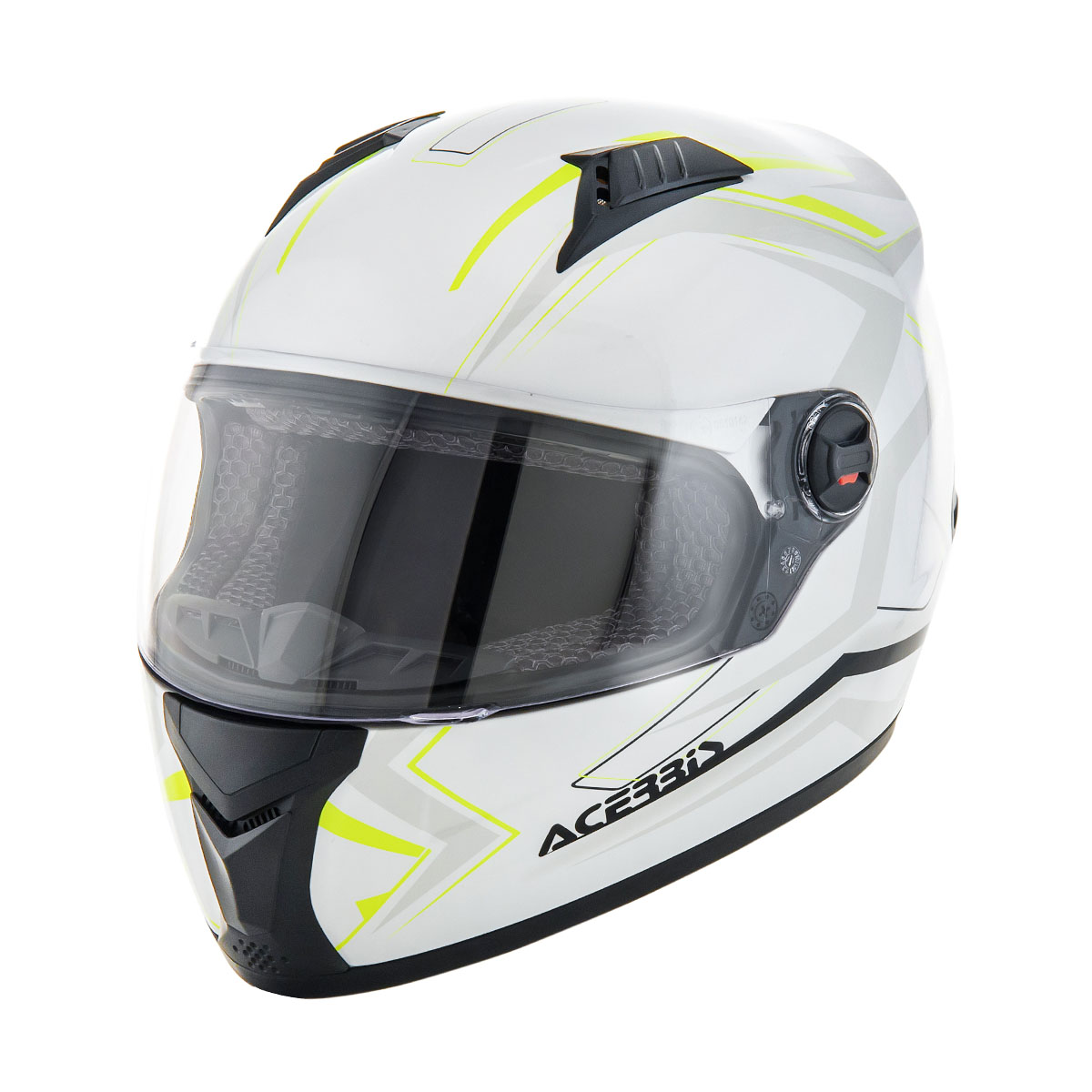 Acerbis Helm Full Face FS-807 Weiß/Fluo Gelb