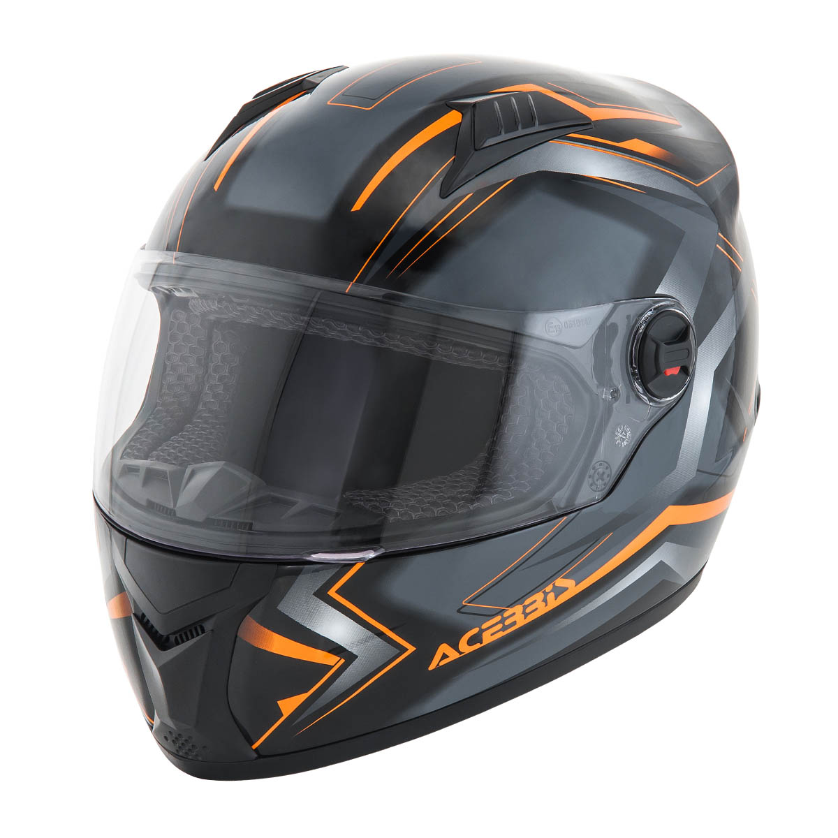 Acerbis Helm Full Face FS-807 Schwarz/Fluo Orange