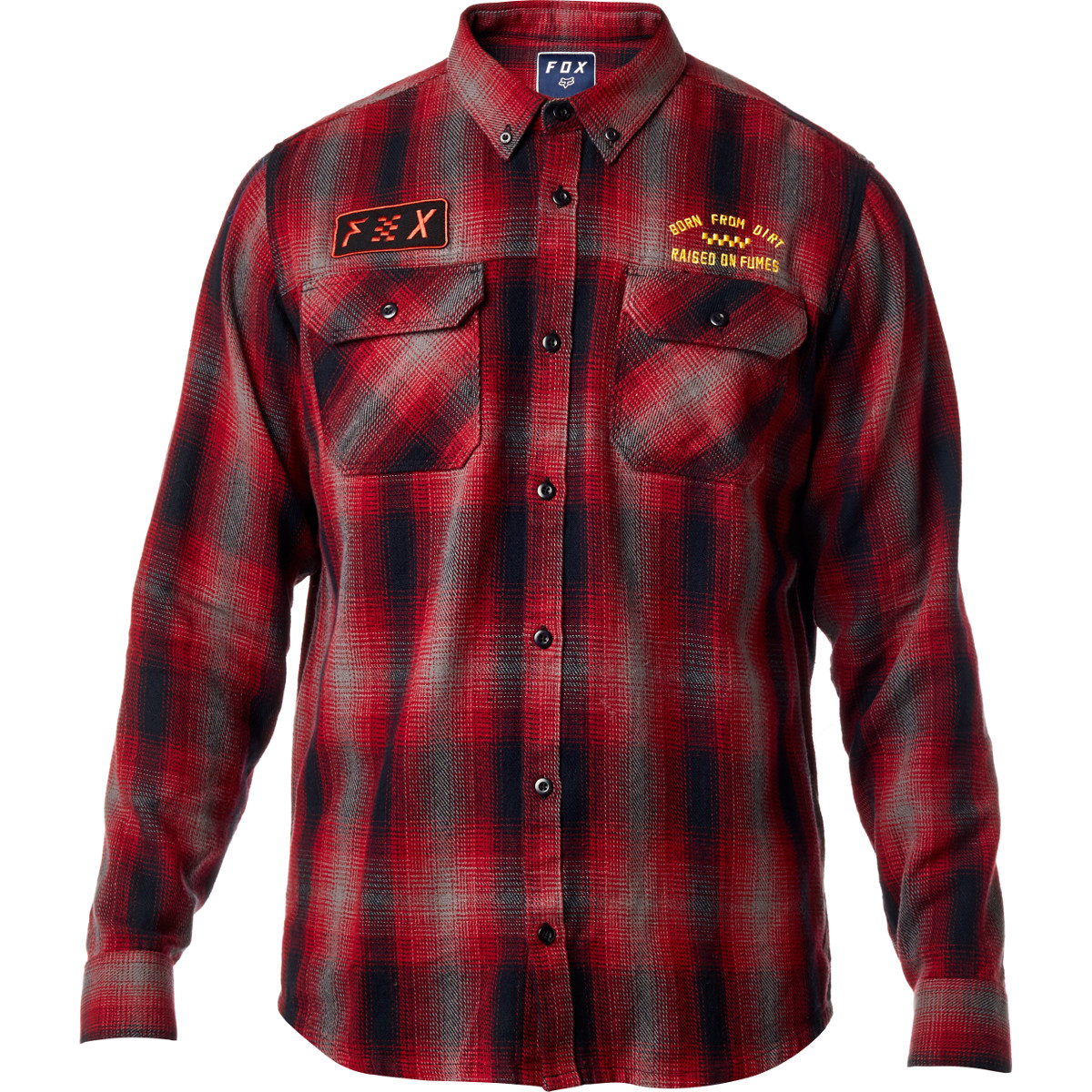 Fox Flannel Shirt Long Sleeve Gorman Dark Red