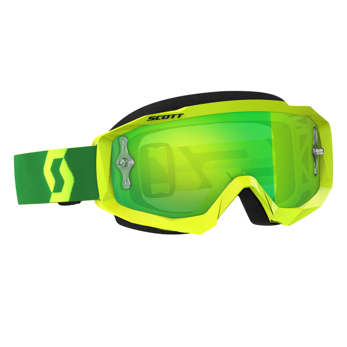Scott Goggle Hustle MX Yellow/Green - Green Chrome Works Anti-Fog