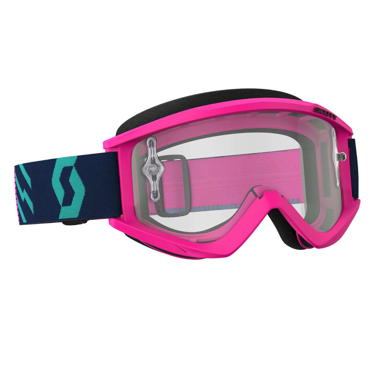 Scott Goggle Recoil Xi Pink/Teal - Clear Works Anti-Fog