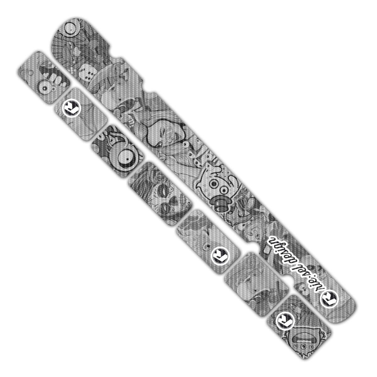 Riesel Design Protezione Batticatena Chainguard Set Carbon Stickerbomb Ultrablack