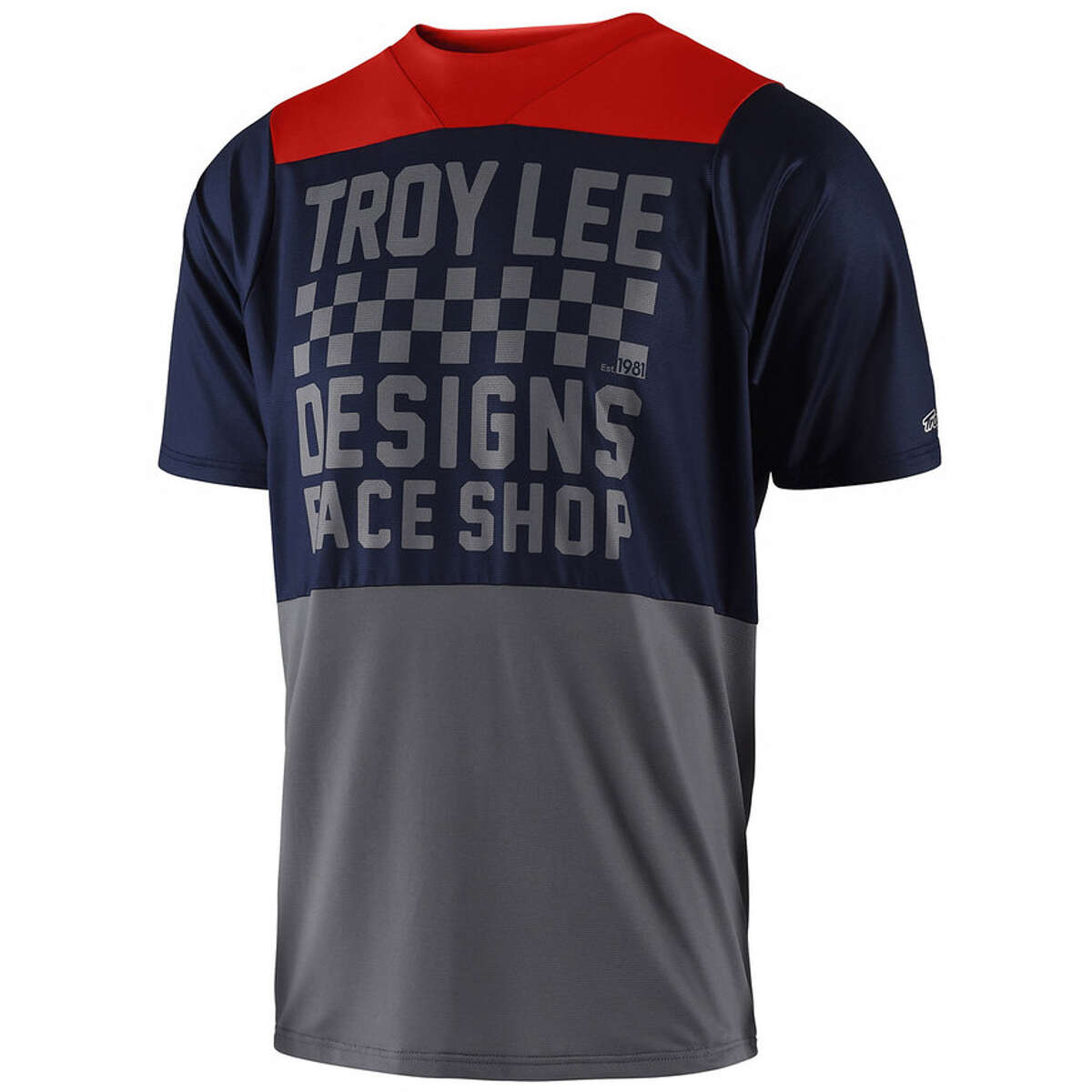 Troy Lee Designs Trail Jersey Short Sleeve Skyline Checker - Navy/Gray