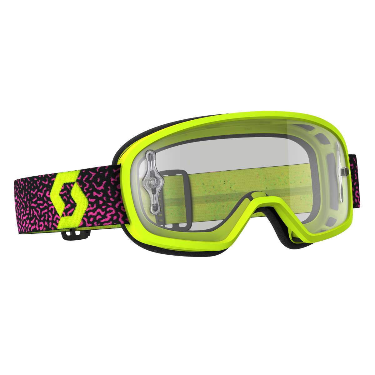 Scott Kids Goggle Buzz MX Pro Yellow/Pink - Clear Works Anti-Fog