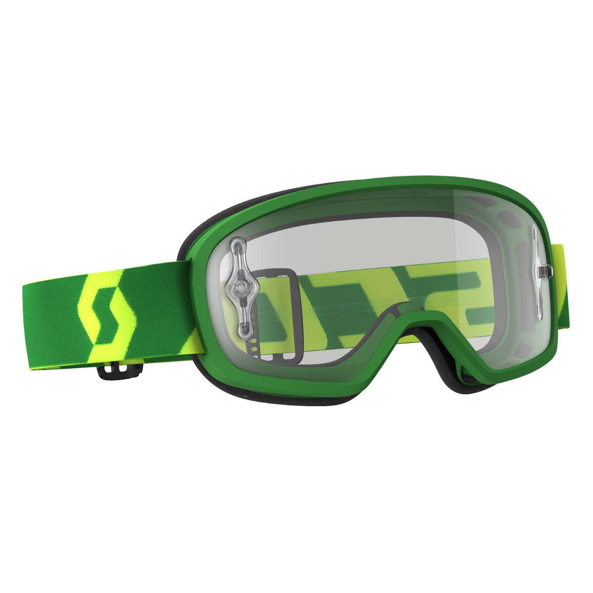 Scott Kids Goggle Buzz MX Pro Green/Yellow - Clear Works Anti-Fog