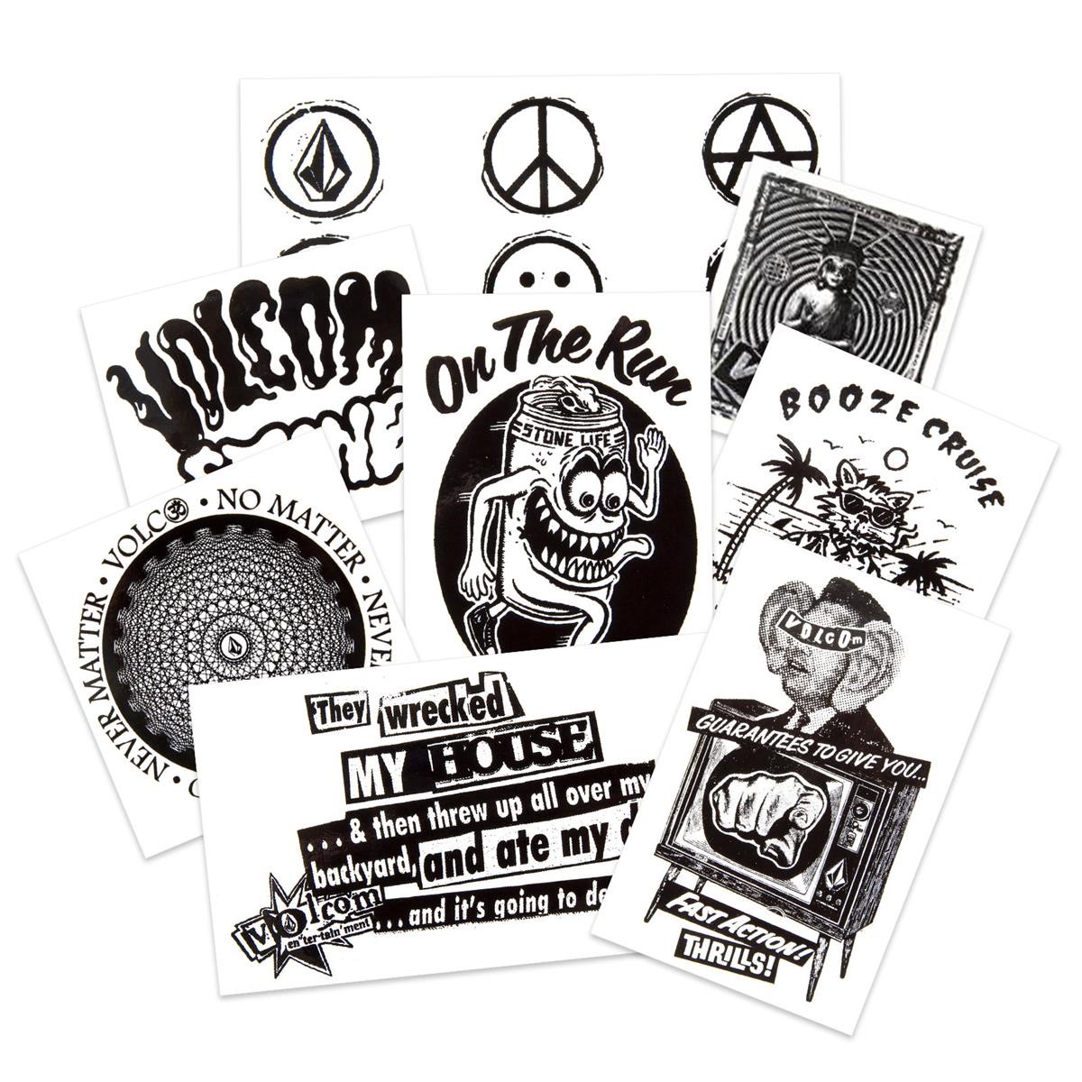 Volcom Bundle-Angebot Sticker Slimy Stone + Psychodelic + Destroy + On the Run + Pics + Booze Cruise + No Matter + Guarantees