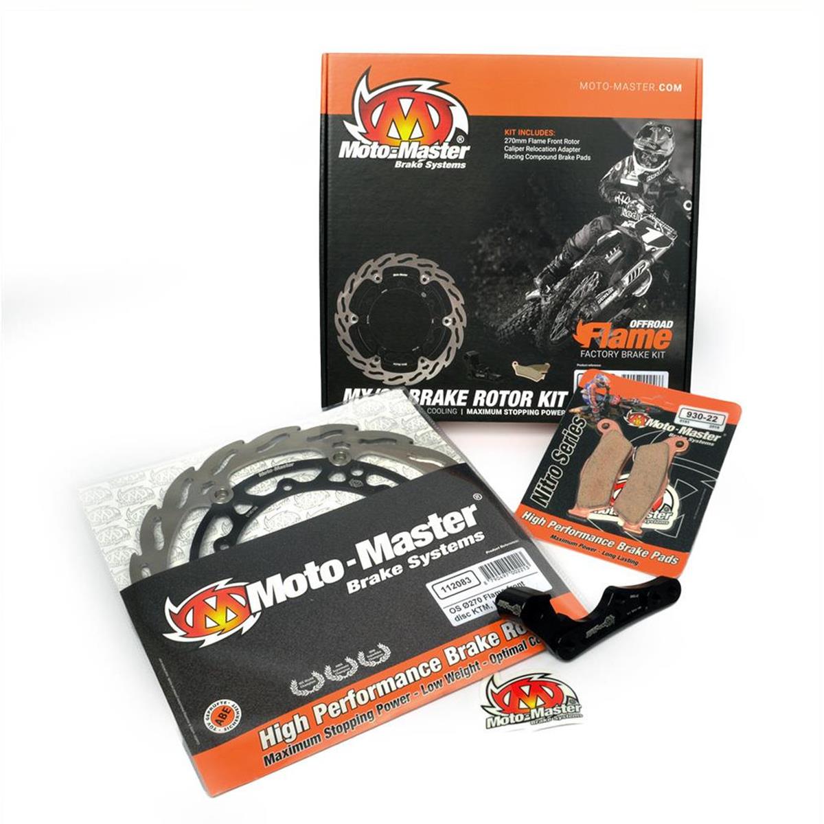 Moto-Master Brake Disc Kit Flame Oversize Husaberg FE/TE, Husqvarna FE/FC/TE/TC, KTM EXC/EXC-F/SX/SX-F, Gas Gas '21, 270 mm, Front