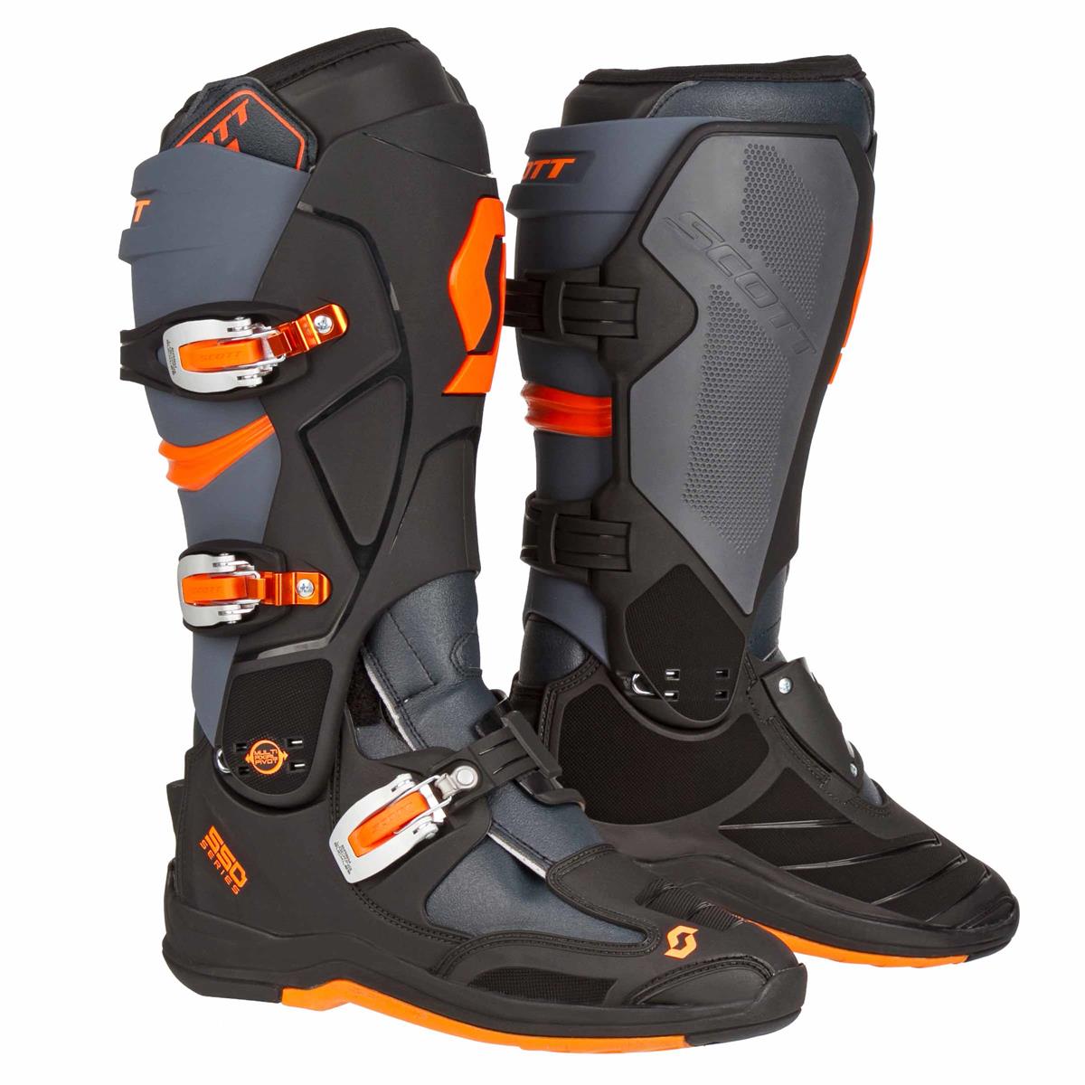 Scott MX Boots 550 Grey/Neon Orange