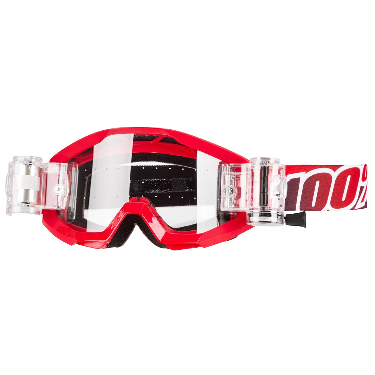 100% Masque Strata SVS Fire Rouge - Transparent Anti-Fog
