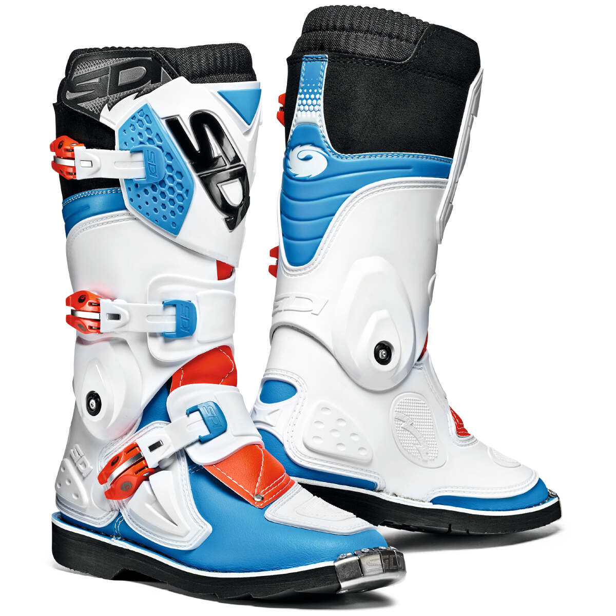 Sidi Kids MX Boots Flame White/Blue/Fluo Red