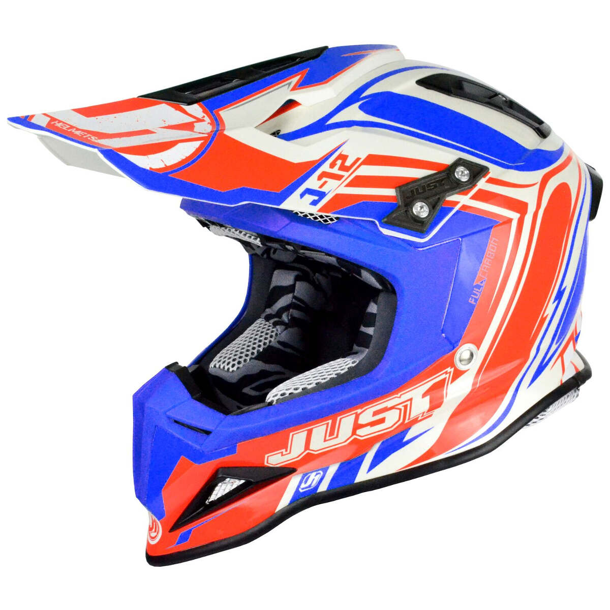 Just1 Casque MX J12 Flame Blue/Red