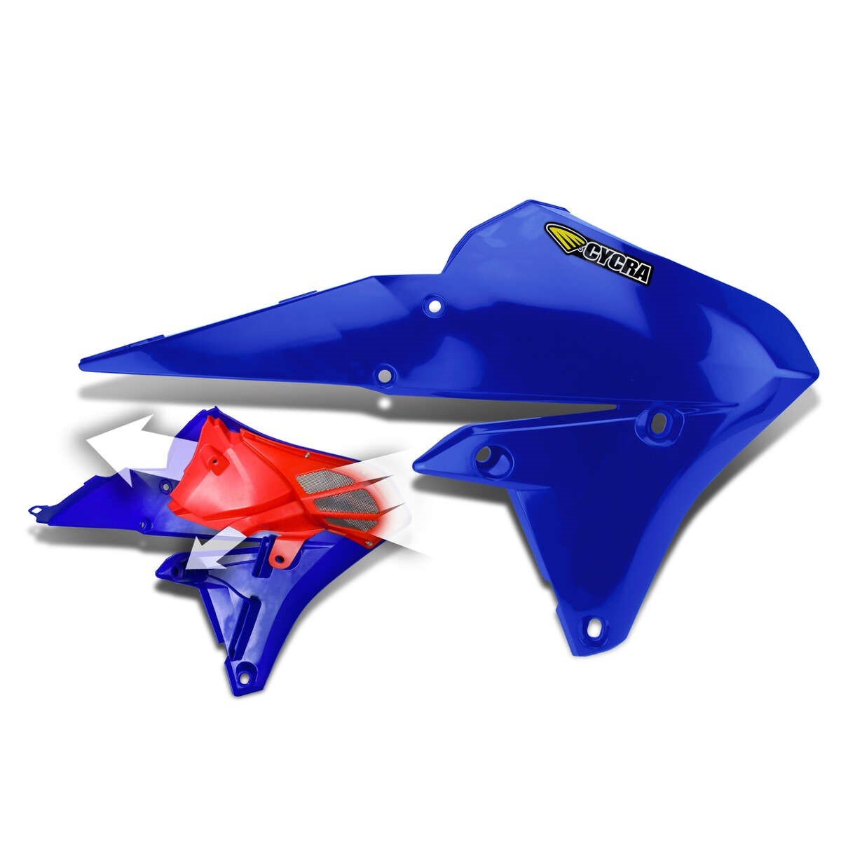 Cycra Ouie de Radiateur avec Ventilation Powerflow Yamaha WR-F/YZ-F 250, Bleu