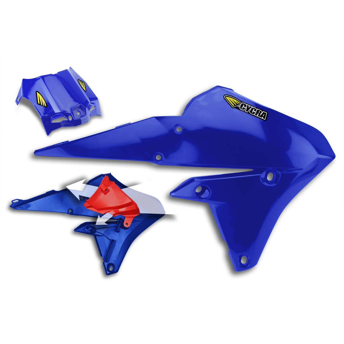 Cycra Kühlerspoiler mit Luftfilterkastenabdeckung Powerflow Yamaha YZ-F 250/450 14-17, Blau