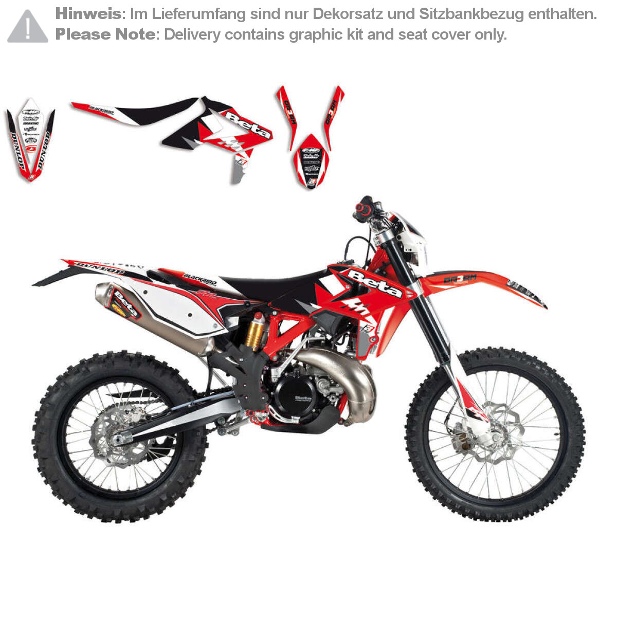 Blackbird Racing Graphic Kit with Seat Cover Dream 3 Beta RR 2T/4T 13-17, Red/Black/White