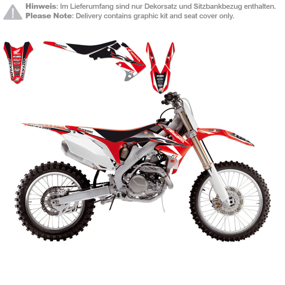 Blackbird Racing Graphic Kit with Seat Cover Dream 3 Honda CR-F 250 10-13, CR-F 450 09-12, Red/Black/White