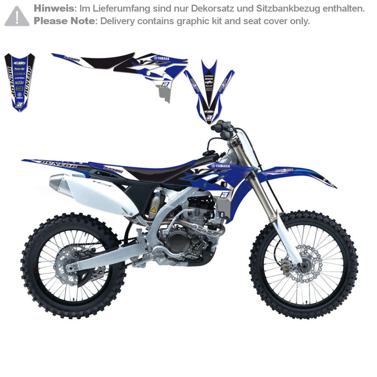 Blackbird Racing Graphic Kit with Seat Cover Dream 3 Yamaha YZ-F 250 10-13, Blue/Black/White
