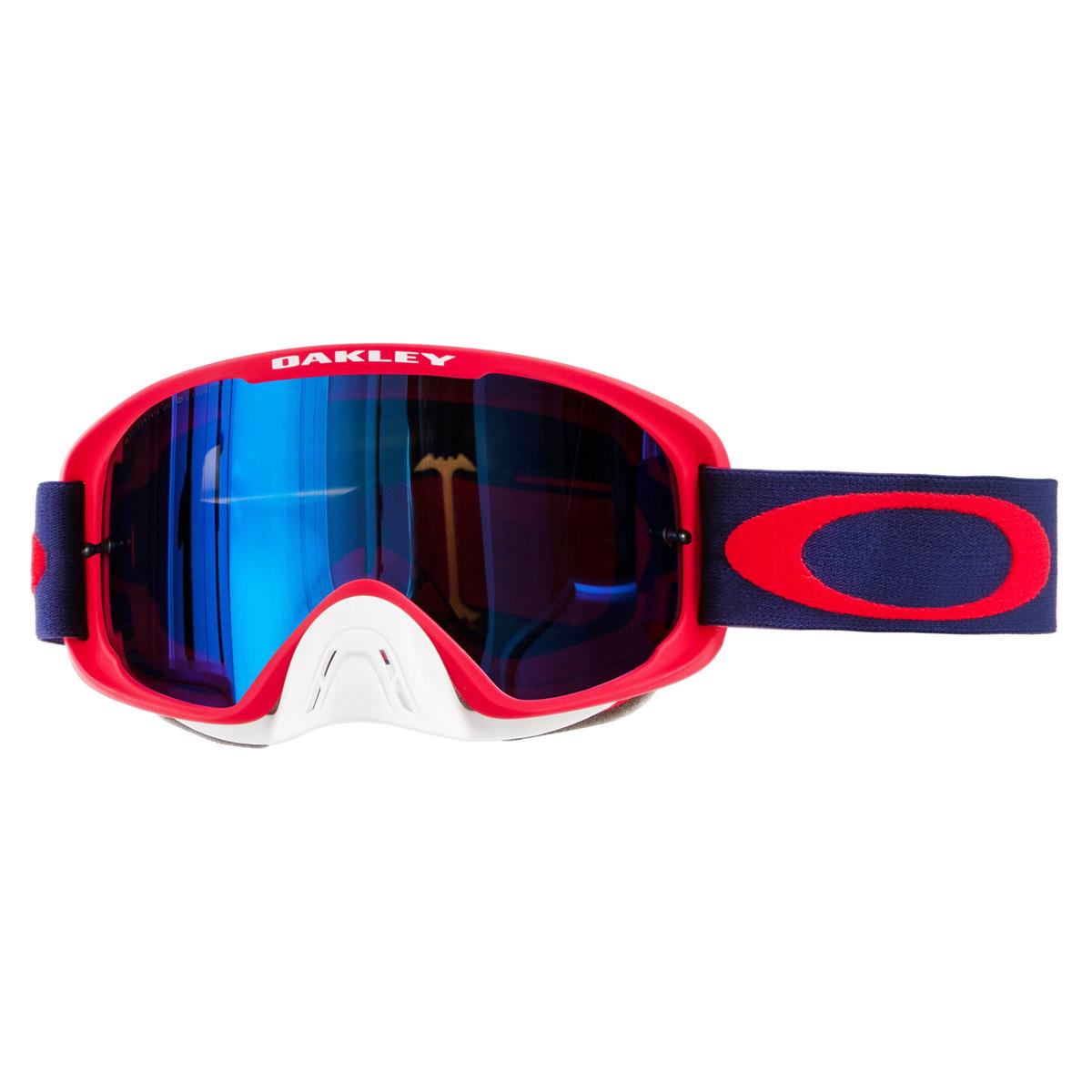Oakley Maschera O Frame 2.0 MX Red/Navy - Black Ice Iridium Anti-Fog