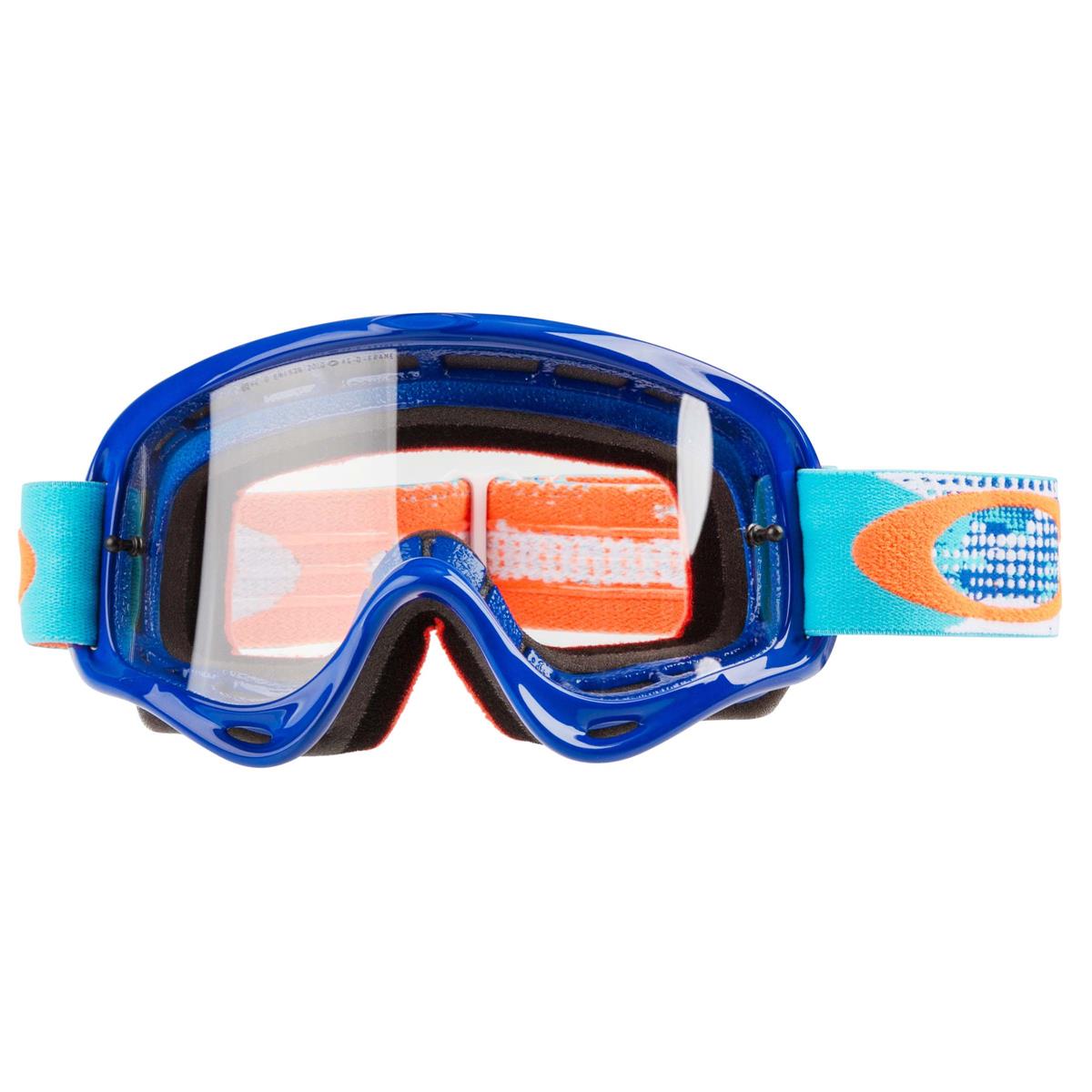 Oakley Bimbo Maschera XS O Frame Treadburn Orange/Blue - Clear Anti-Fog