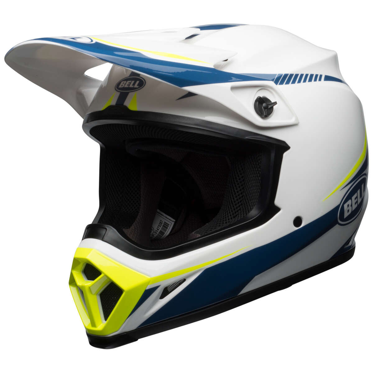 Bell MX Helmet Moto-9 Mips Torch - White/Blue/Yellow