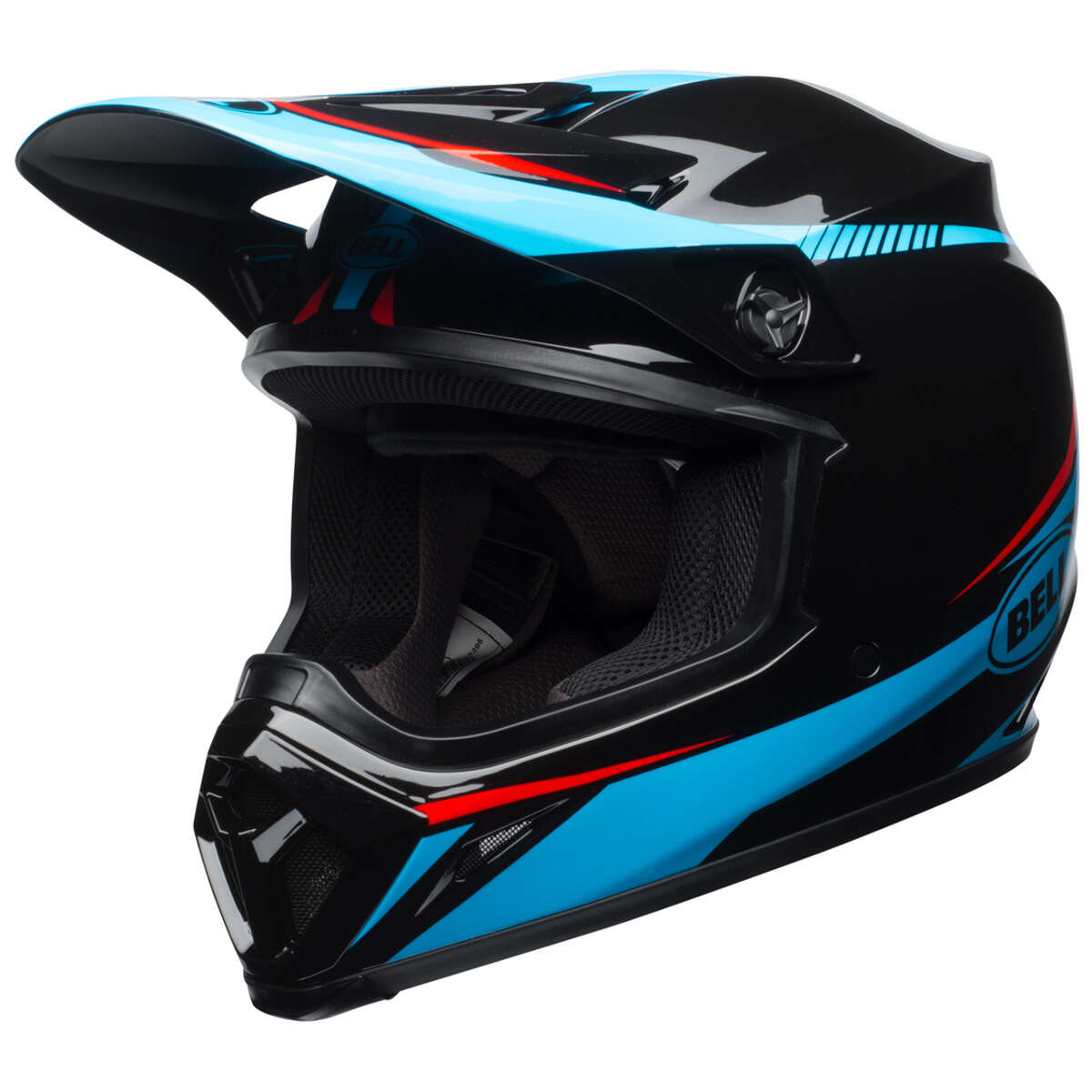 Bell Motocross-Helm Moto-9 Mips Torch Schwarz/Cyan/Rot
