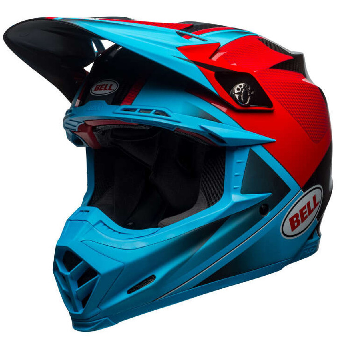 Bell Helmet Moto-9 Flex Hound - Cyan/Red