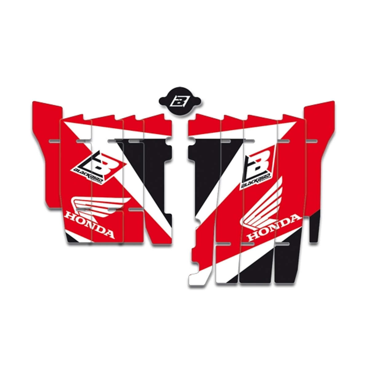Blackbird Racing Autocollants pour Grille de Radiateur Dream 3 Honda CR-F 450/450X '17, Rouge/Blanc/Noir