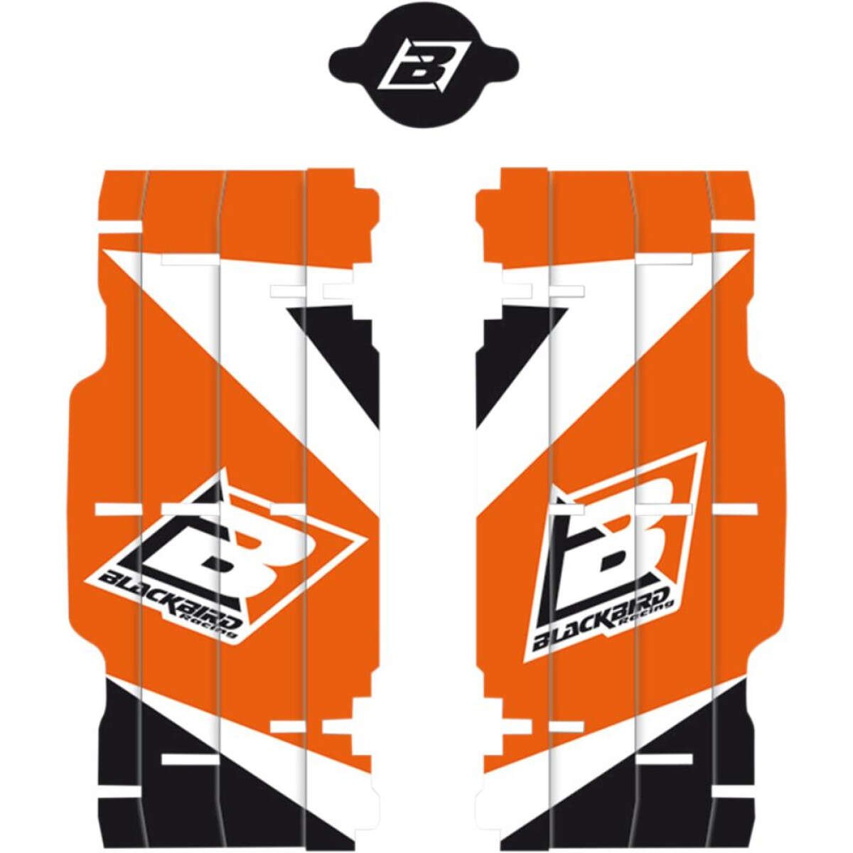Blackbird Racing Radiator Shroud Decals Dream 3 KTM SX/SX-F 16-18, EXC '17-19, Orange/White/Black
