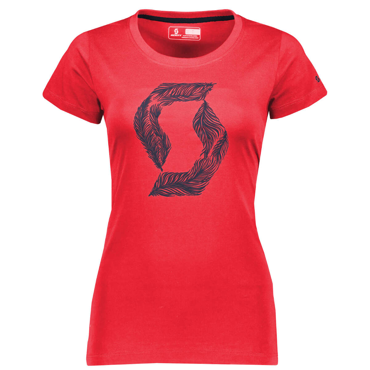 Scott Girls T-Shirt 10 Feather Icon Melon Red
