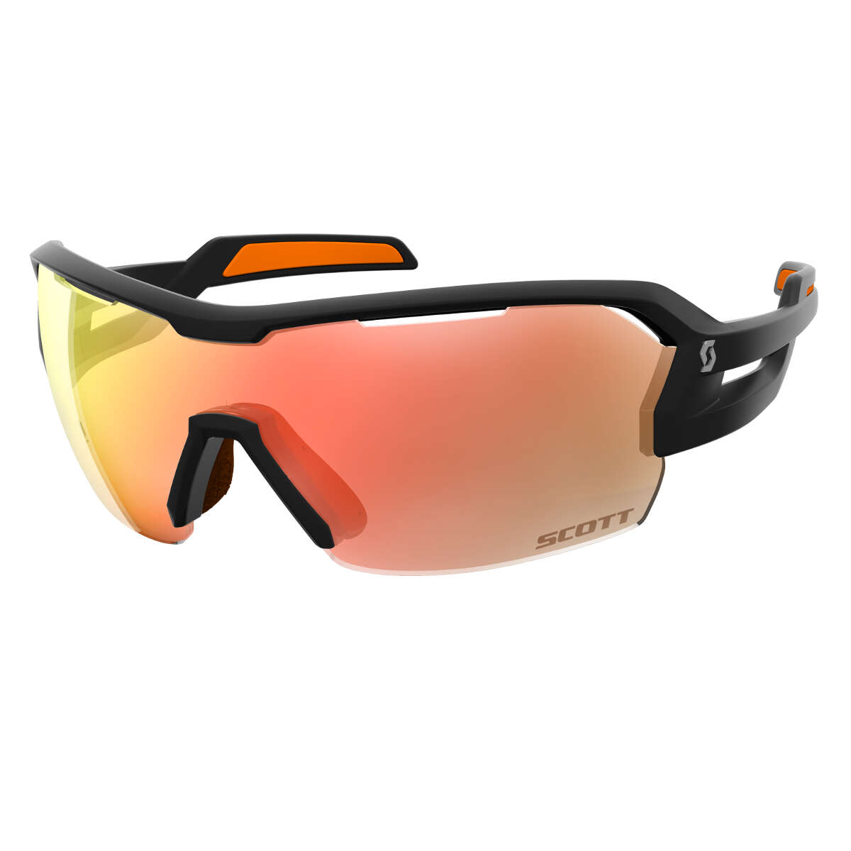 Scott Sport Glasses Spur Matte Black/Orange - Red Chrome Amplifier