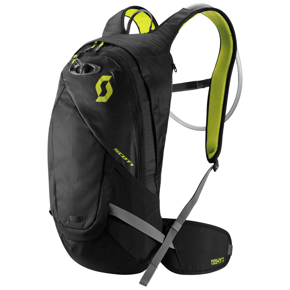 Scott Backpack with Hydration System Compartment, 16 Liter Perform HY 16 Caviar Black/Sulphur Yellow