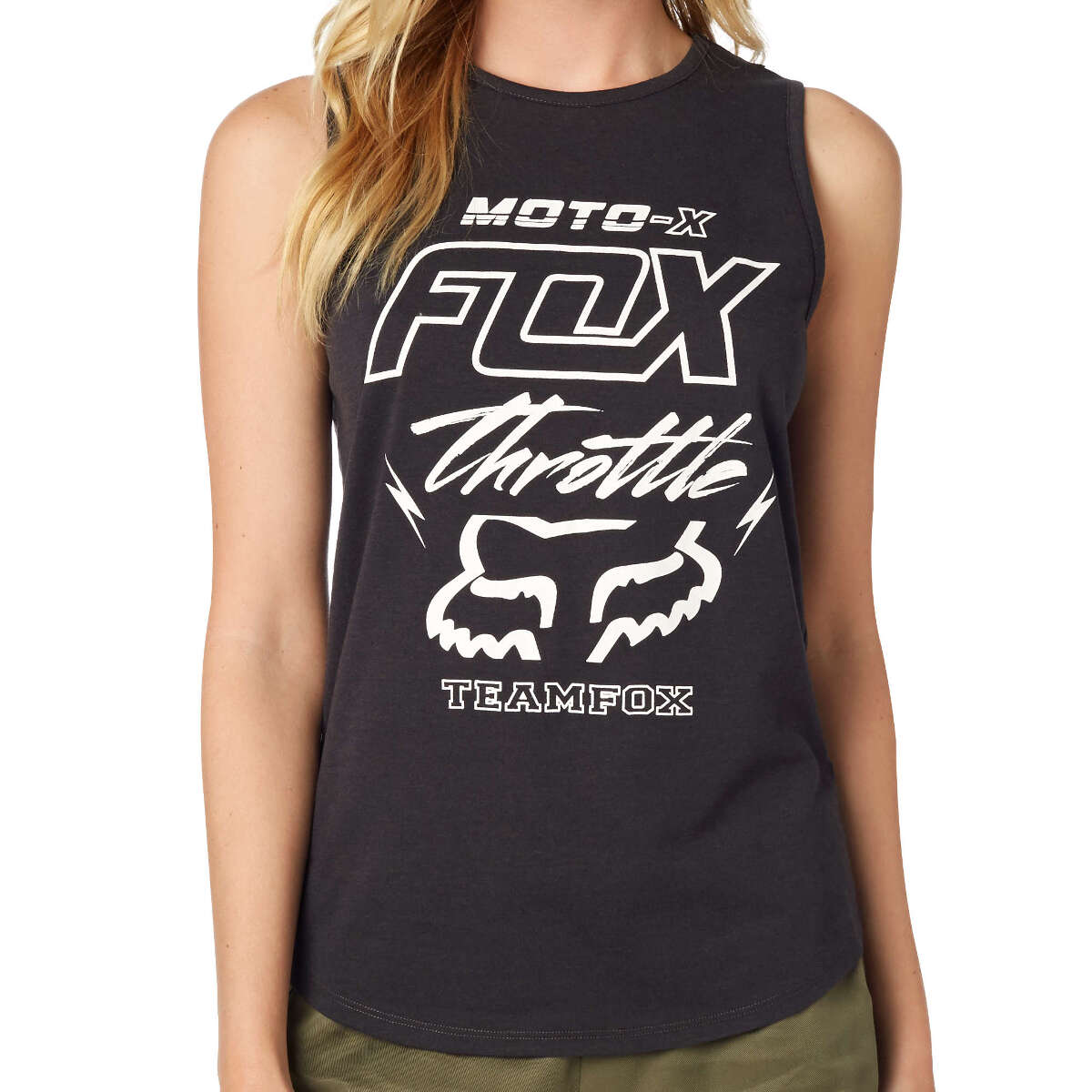 Fox Girls Tank Top Throttle Maniac Black Vintage