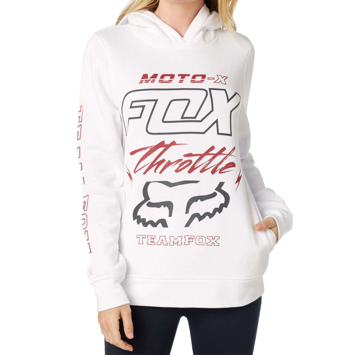 Fox Girls Hoody Throttle Maniac Weiß
