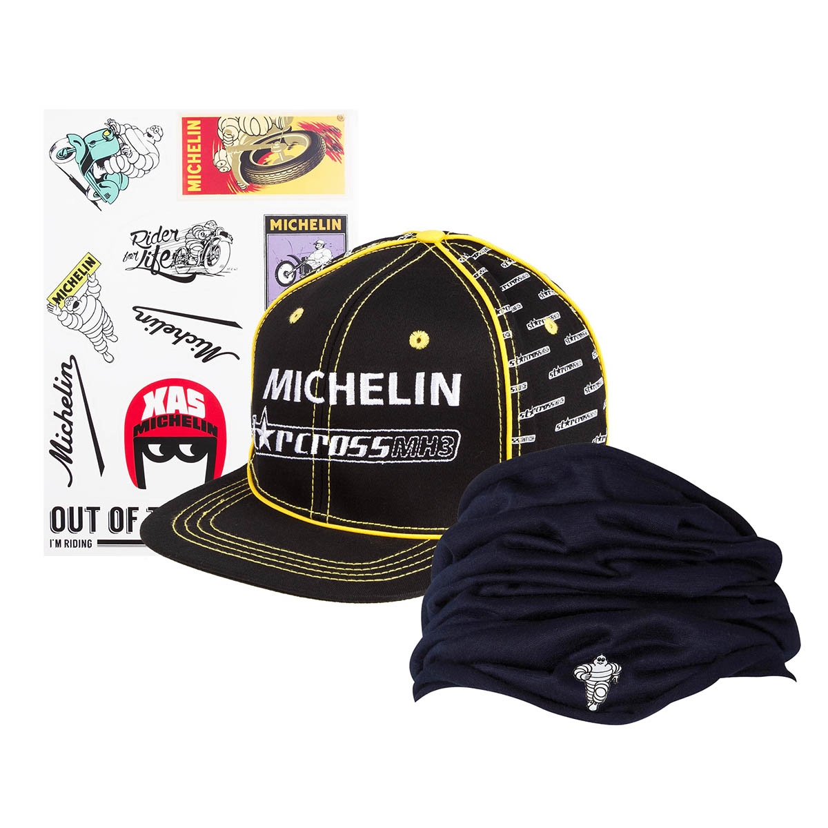 Michelin Foulard avec Casquette et Kit d'Autocollants