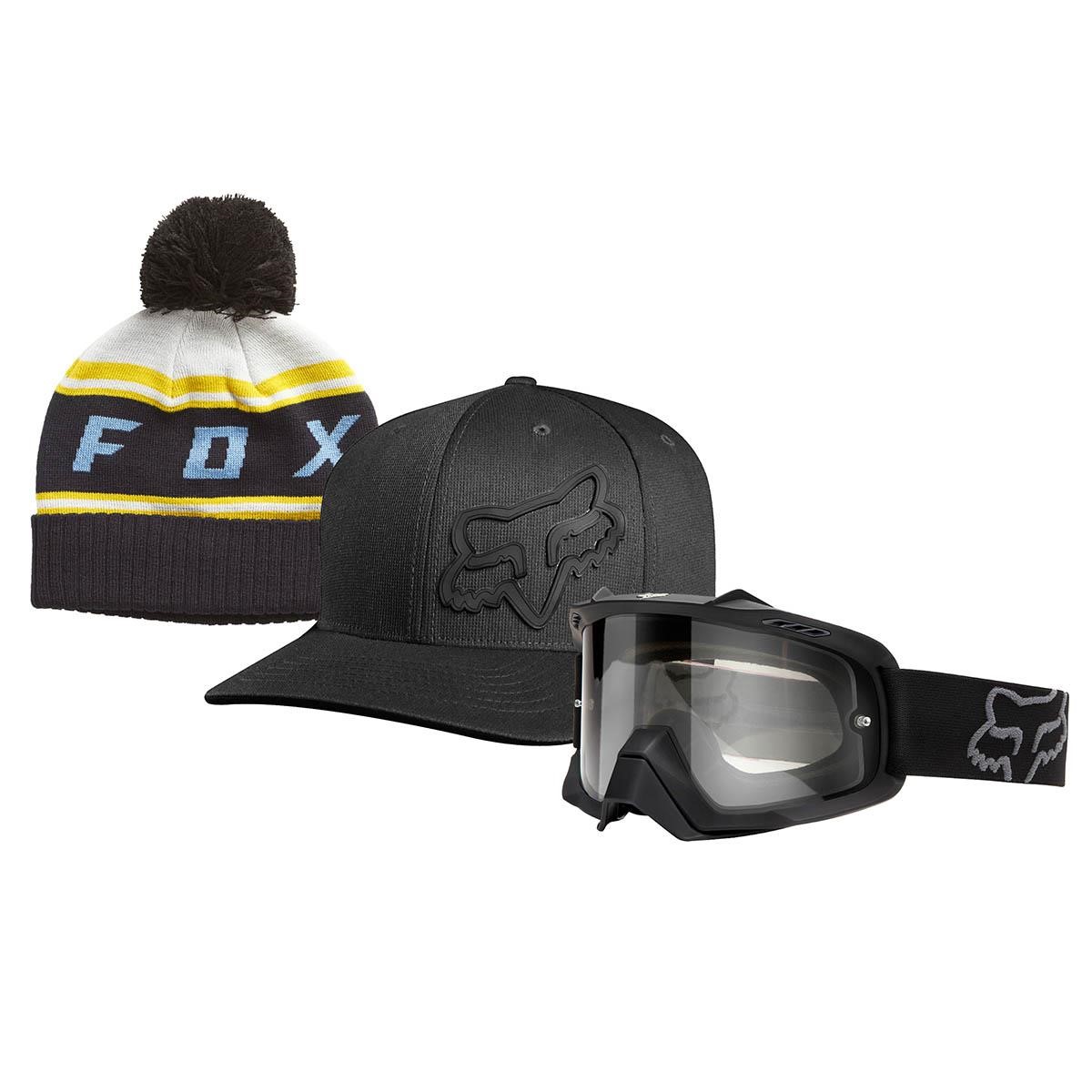 Fox Set en Promotion:  Crossbrille AIRSPC Enduro Anti-Fog + Flexfit Cap L/XL + Beanie Anti-Fog